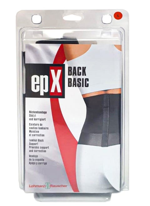 Velpeau EPX Back Brace Support Basic Stabilising lumbar orthosis with insert and tensioning straps, Black, Size Small