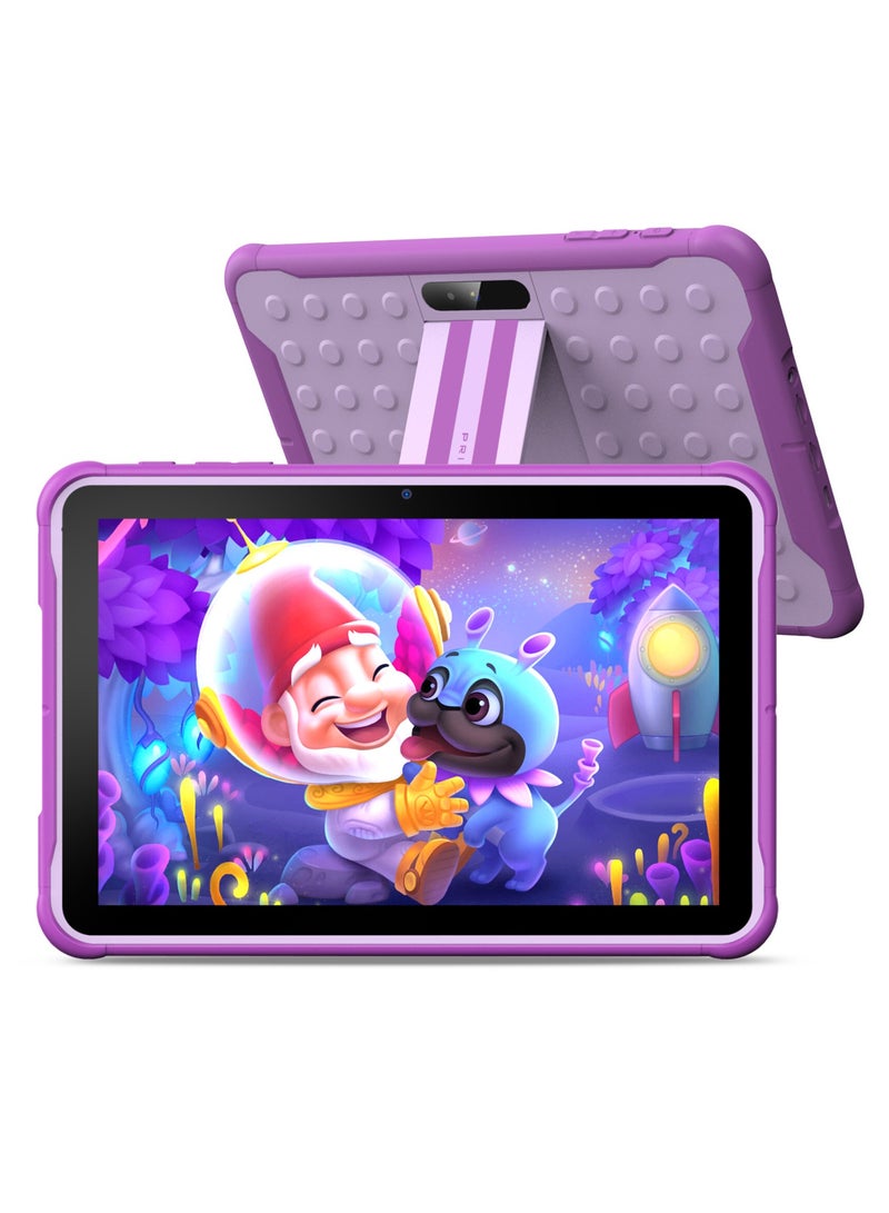PRITOM Android 13 Tablet for Kids, 10 inch WiFi Kids Tablet, Toddler Tablet with Shockproof Case, Parental Control, 6000mAh, 2GB RAM, 64GB ROM, HD IPS Touch Screen, Dual Camera , Google Play, YouTube(Purple) - Image 1