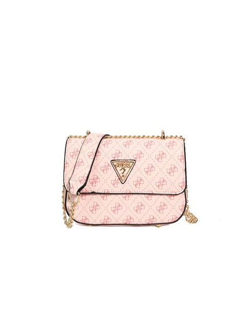 GUESS shoulder bag, fashionable and versatile, printed retro small square bag, simple chain crossbody bag Pink