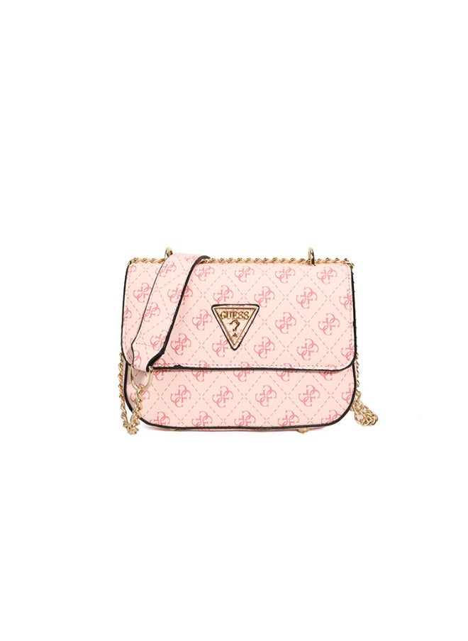 GUESS shoulder bag, fashionable and versatile, printed retro small square bag, simple chain crossbody bag Pink
