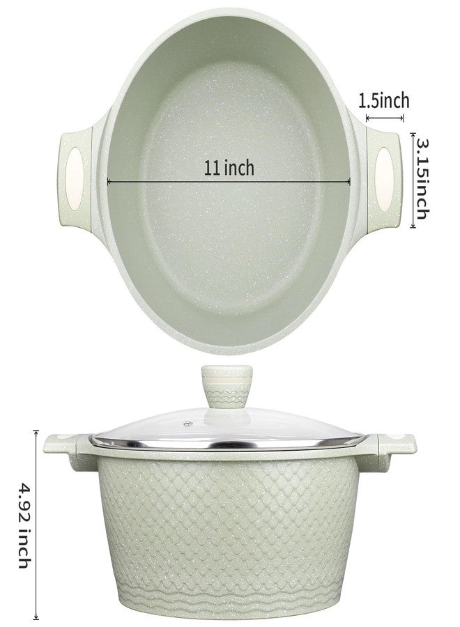 Xuanying 6 Quart Nonstick Stock Pot with Lid - Granite Coating Soup Pot Cookware, PFOA Free & Super Easy to Clean, Green - Image 2