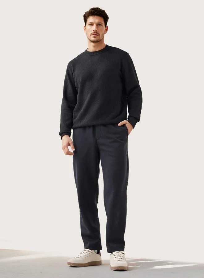 Splash FAV Textured Sweater with Crew Neck