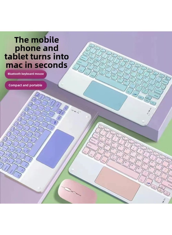 Bluetooth Keyboard With Touch For Ipad Mobile Phone Tablet Wireless Rechargeable Multi-system Compatible Wholesale-Color:10inch Square Cap With Touch Control-yellow-Product Type:Z15 Basic Model - Image 2