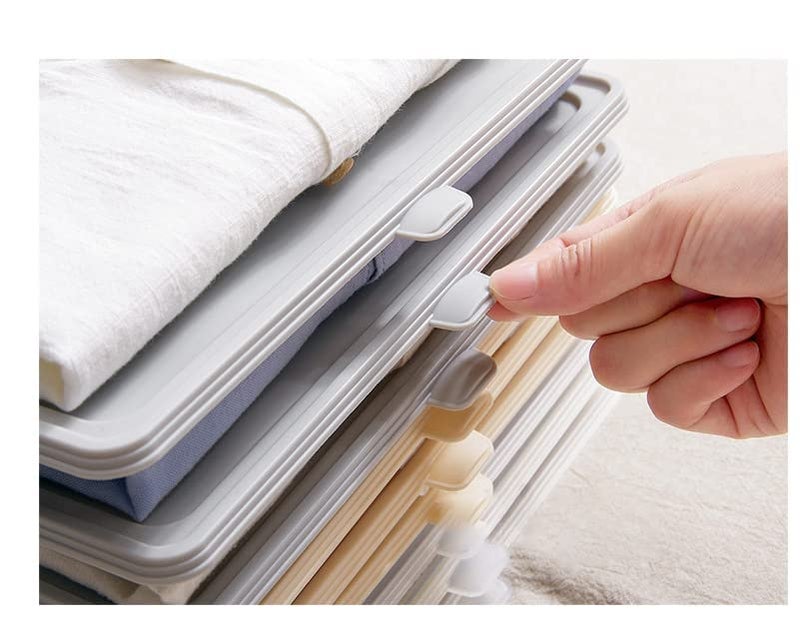 TASMAX Shirt Organizer For Men T Shirt Organizer For Wardrobe Organizer For Clothes Plastic Tshirt Organizer For Storage Organizer For Wardrobe Accessories Items (Pack Of 20) - Clothing,White - Image 2