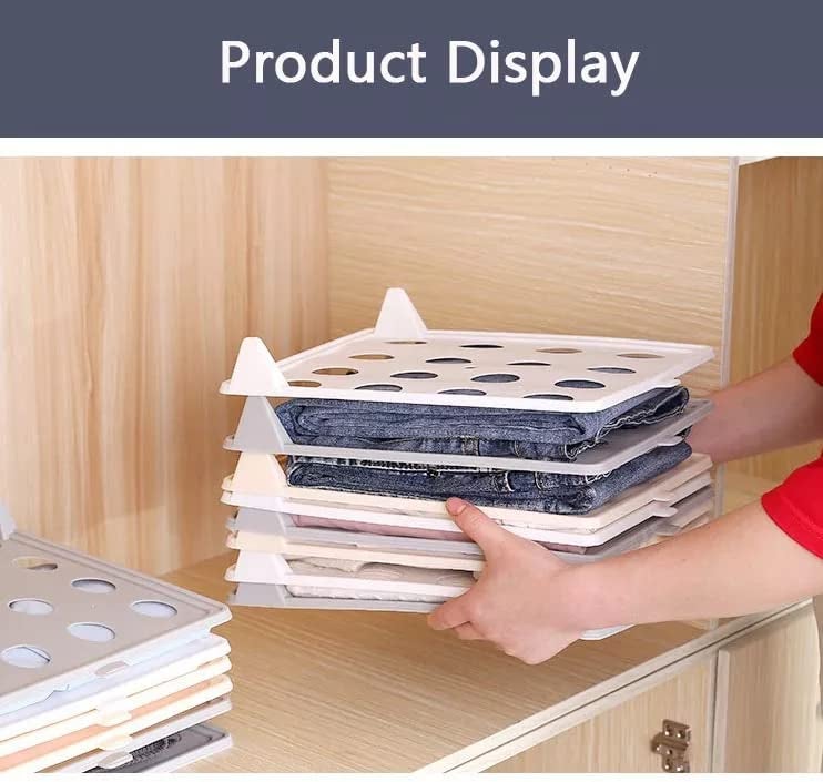 TASMAX Shirt Organizer For Men T Shirt Organizer For Wardrobe Organizer For Clothes Plastic Tshirt Organizer For Storage Organizer For Wardrobe Accessories Items (Pack Of 20) - Clothing,White - Image 3