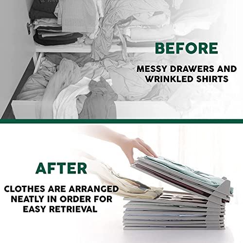 TASMAX Shirt Organizer For Men T Shirt Organizer For Wardrobe Organizer For Clothes Plastic Tshirt Organizer For Storage Organizer For Wardrobe Accessories Items (Pack Of 20) - Clothing,White - Image 5