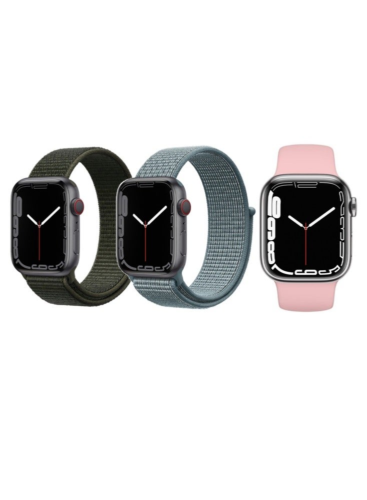 بيرفيي 3 قطع لتبديل سوار الساعة لساعة Apple Watch بأحجام 41/40/38 ملم من السلسلة 8/7/6/5/4/SE. - Image 1