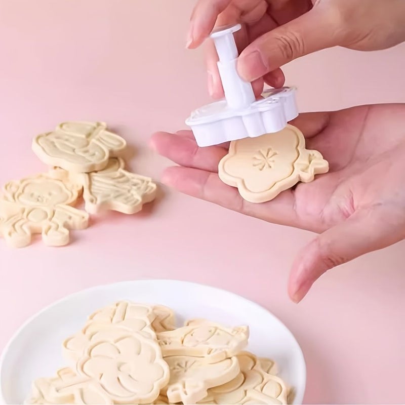 Plastic Flower Cookie Mold Set 4pcs Spring Pressing Easy Demolding - Image 4