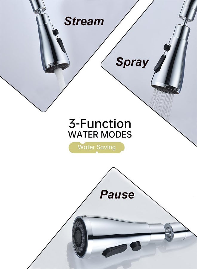 RATSAW Kitchen Sink Taps Mixer with 3 Functions 360°Swivel Spray Head Single Handle Stainless Steel Kitchen Faucet - Image 5