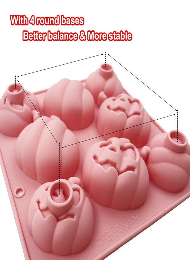 BENEKIY 3D Pumpkin Silicone Molds, 2 Pack Halloween Pumpkin Molds for Aromatherapy Candles Chocolate Pudding Dessert Jelly Handmade Soap Cupcake Topper for Halloween Party Props - Image 4