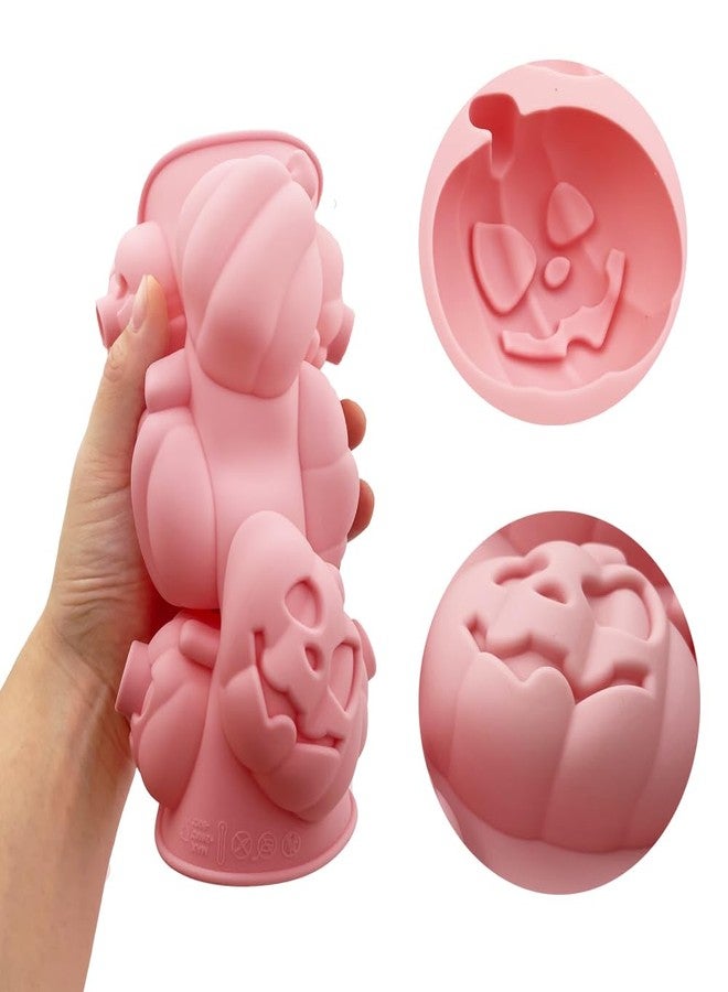 BENEKIY 3D Pumpkin Silicone Molds, 2 Pack Halloween Pumpkin Molds for Aromatherapy Candles Chocolate Pudding Dessert Jelly Handmade Soap Cupcake Topper for Halloween Party Props - Image 3