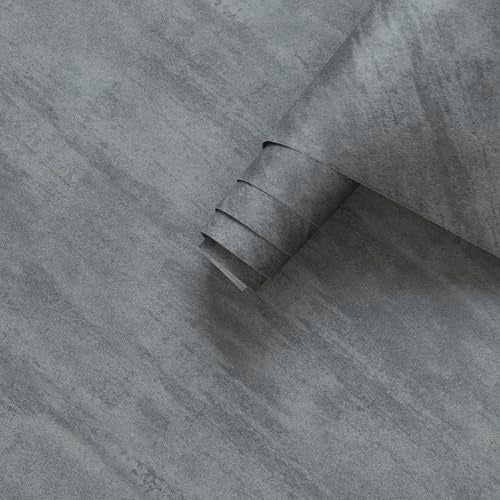 3yecao 16"×118" Thick Grey Concrete Contact Paper for Countertops 3D Gray Concrete Wallpaper Peel and Stick Removable Cement Wallpaper Vinyl Wrap Tile Sticker for Kitchen Island Walls - Image 1
