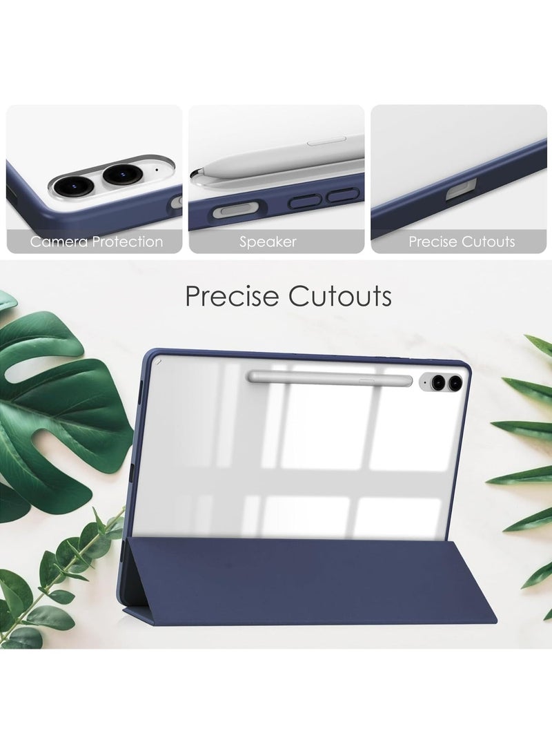 Hybrid Slim Case for Samsung Galaxy Tab S10 Lite / S10 FE / S9 FE 5G 10.9 inch, Clear Transparent Back Shell Case with S Pen Holder for Samsung Galaxy S10 Lite SM-X400 / SM-X406B (Blue) - Image 4