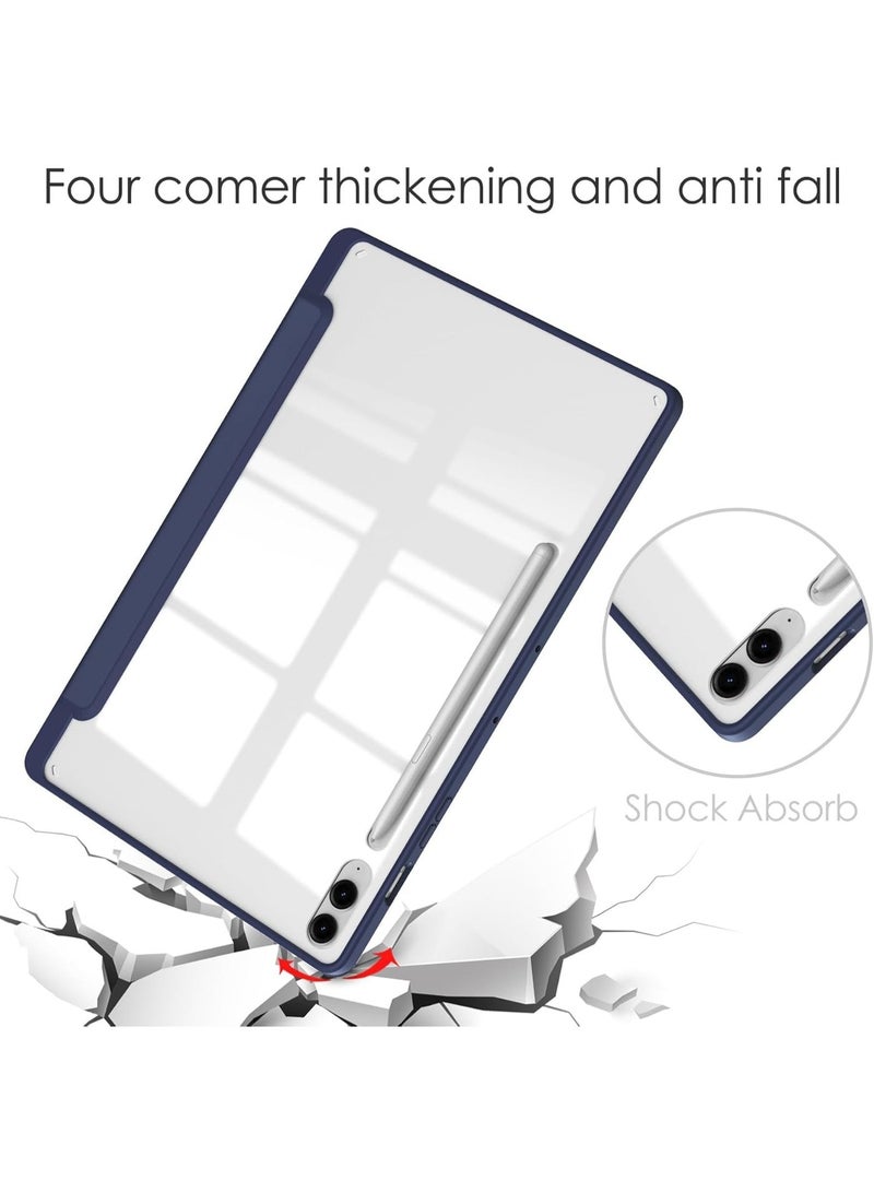 Hybrid Slim Case for Samsung Galaxy Tab S10 Lite / S10 FE / S9 FE 5G 10.9 inch, Clear Transparent Back Shell Case with S Pen Holder for Samsung Galaxy S10 Lite SM-X400 / SM-X406B (Blue) - Image 2