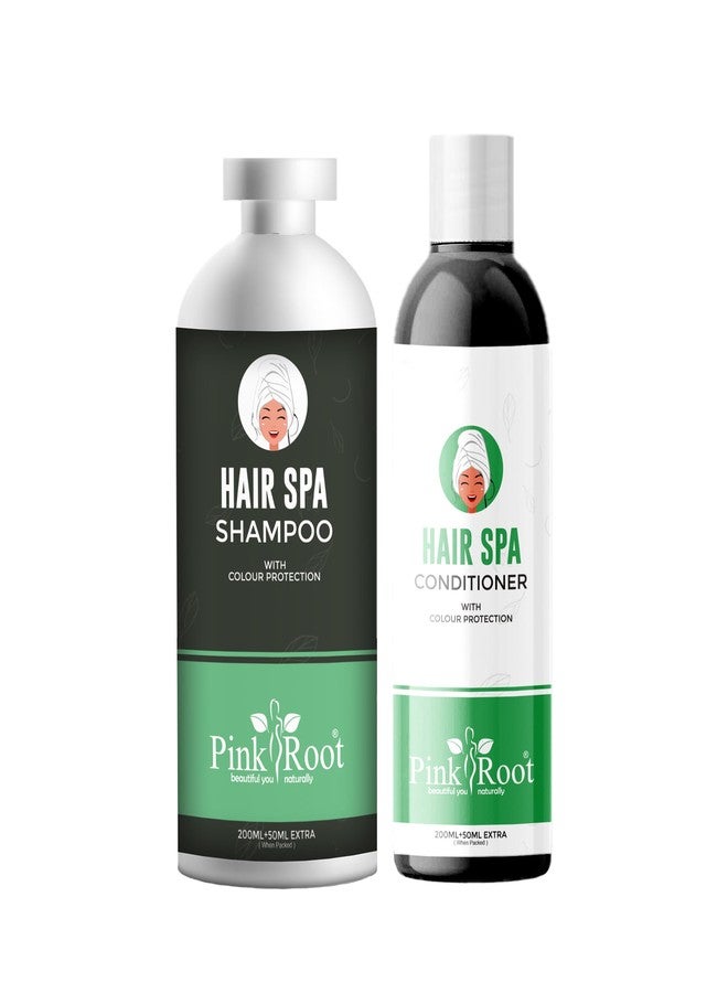 Pink Root Hair Spa Shampoo 250ml & Hair Spa Conditioner 250ml (Pack of 2) for Soft Shining Hair, Long & Healthy Hair - Deep Nourishing Shampoo for Dry Hair - Image 1