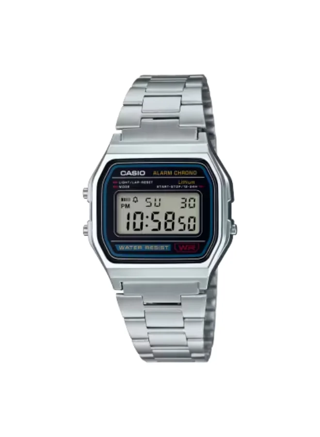 CASIO Unisex Stainless Steel Digital Watch A158WA-1DF - 33 mm