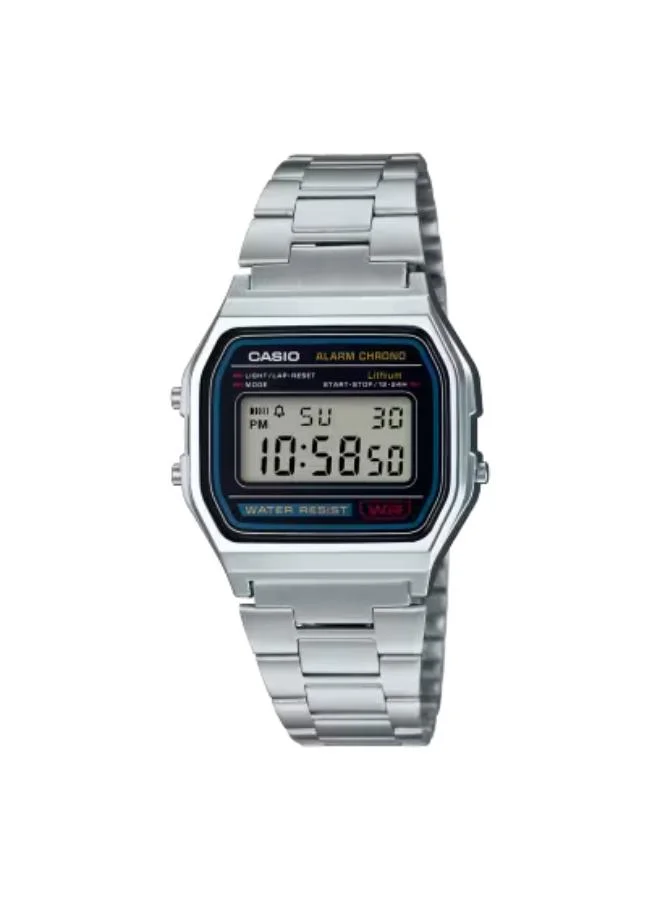 CASIO Unisex Stainless Steel Digital Watch A158WA-1DF - 33 mm