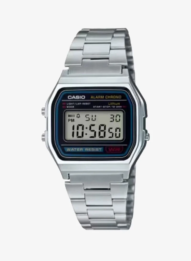 Casio Unisex Stainless Steel Digital Watch A158WA-1DF - 33 mm