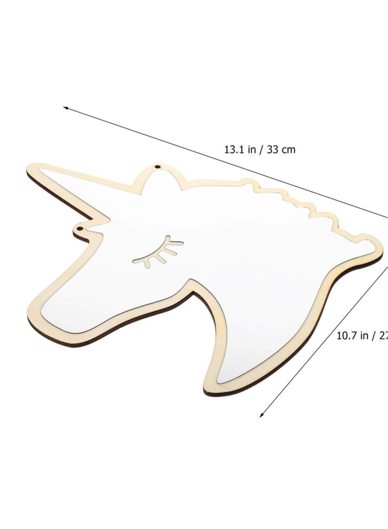 Captaintech Removable Unicorn Shaped Wall Mirror, Acrylic Decorative Wall Mirror, Home Vintage Decor Mirror, Suitable for Home Living Room Bedroom Decorations - Image 2