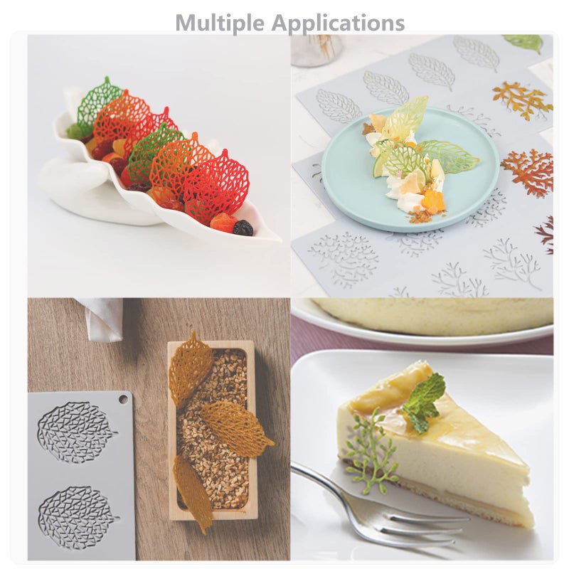 RHVQ 7Pcs Leaf Molds Silicone Fondant Molds With Dough Scraper Silicone Spatula 3D Coral Branch Leaf Chocolate Molds Silicone Molds For Baking Sugar Craft Wax Gum Paste Cupcakes Clay - Image 5