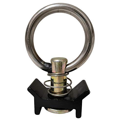 FishYuan 12 Pack Black L Track Single Stud Fitting with Round Ring (L Track Rail is Not Included) - Image 2
