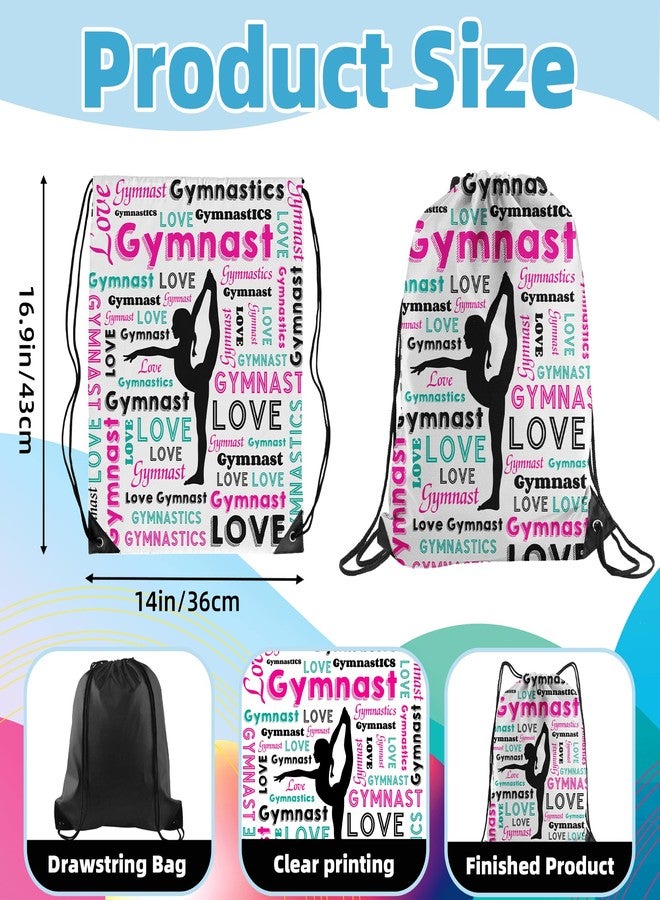 HJKLONE Gymnastics Drawstring Backpack - Team Gifts Bag (White, 1Pcs) - Image 3