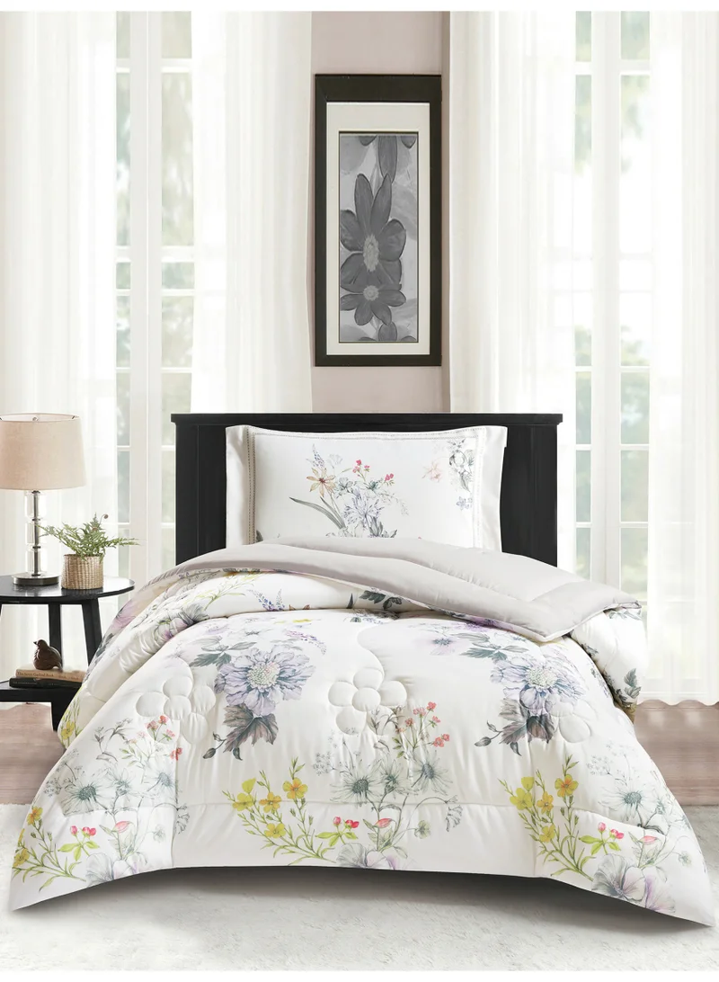 Donetella Bedding Comforter Set, twin Size 170x230 cm - 2-Pcs Digital Print Quilted Bed Set, Microfiber Fabric - 1 Comforter, 1 Pillow Shams.