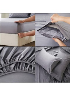 100% Cotton 80X80S/400Tc Luxury Bed Sheet Set With 1 Flat Sheet, 1 Fitted Sheet, 2 Pillowcases (Light Grey, Super King 4Pieces) - pzsku/ZBC3CFD462560EFE6C027Z/45/_/1726727212/b277acfd-a212-4527-b99e-48a77359ec1c