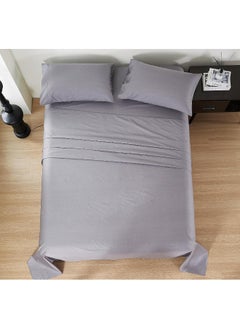 100% Cotton 80X80S/400Tc Luxury Bed Sheet Set With 1 Flat Sheet, 1 Fitted Sheet, 2 Pillowcases (Light Grey, Super King 4Pieces) - pzsku/ZBC3CFD462560EFE6C027Z/45/_/1726727220/28a7c531-b8c1-479e-982d-f231b7a143c2