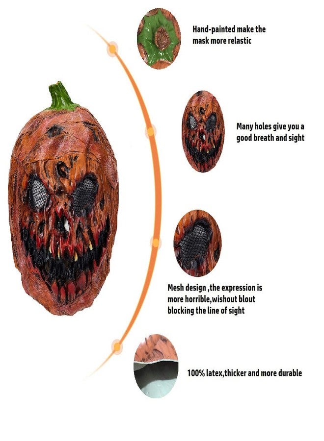 Bbrand Halloween Decoration Pumpkin Head Latex Masks - Image 3