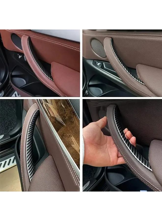 3 Piece LHD Car Interior Door Pull Handle Cover Carbon Fiber Pattern For BMW X5 E70 X6 E71 E72 2007 2014 - Image 3