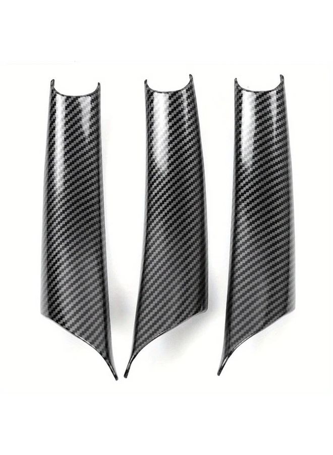 3 Piece LHD Car Interior Door Pull Handle Cover Carbon Fiber Pattern For BMW X5 E70 X6 E71 E72 2007 2014 - Image 4