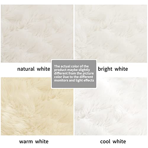 SERISSA Soft Round Faux Sheepskin Fur Rug White Circle Rug Circular Fluffy Area Rug Plush Circle Carpet Play Mats for Kids Girls Room Princess Castle Christmas 3ft Diameter - Image 5