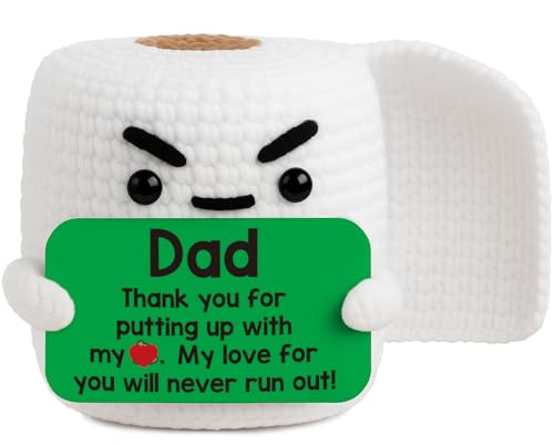 TuSuQing Dad Birthday Gifts for Dad from Daughter Son Christmas Funny Small Gag Cool Handmade Crochet I Love You Daddy New Bonus Step Best Dads Ever Thank You Fathers Day Christmas Stocking Stuff Gift - Image 1