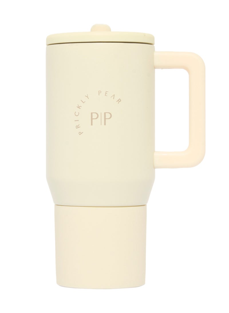 Prickly Pear Stainless Steel Water Bottle 20 Oz Mini Hydrator Cream Logo  - Image 1