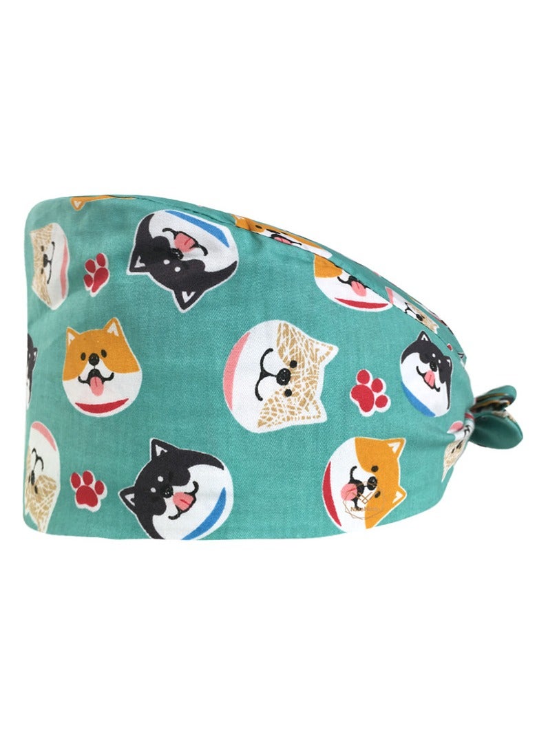 KUYING Nurse Hat With Small Fresh And Cute Pattern Medical Work Hat