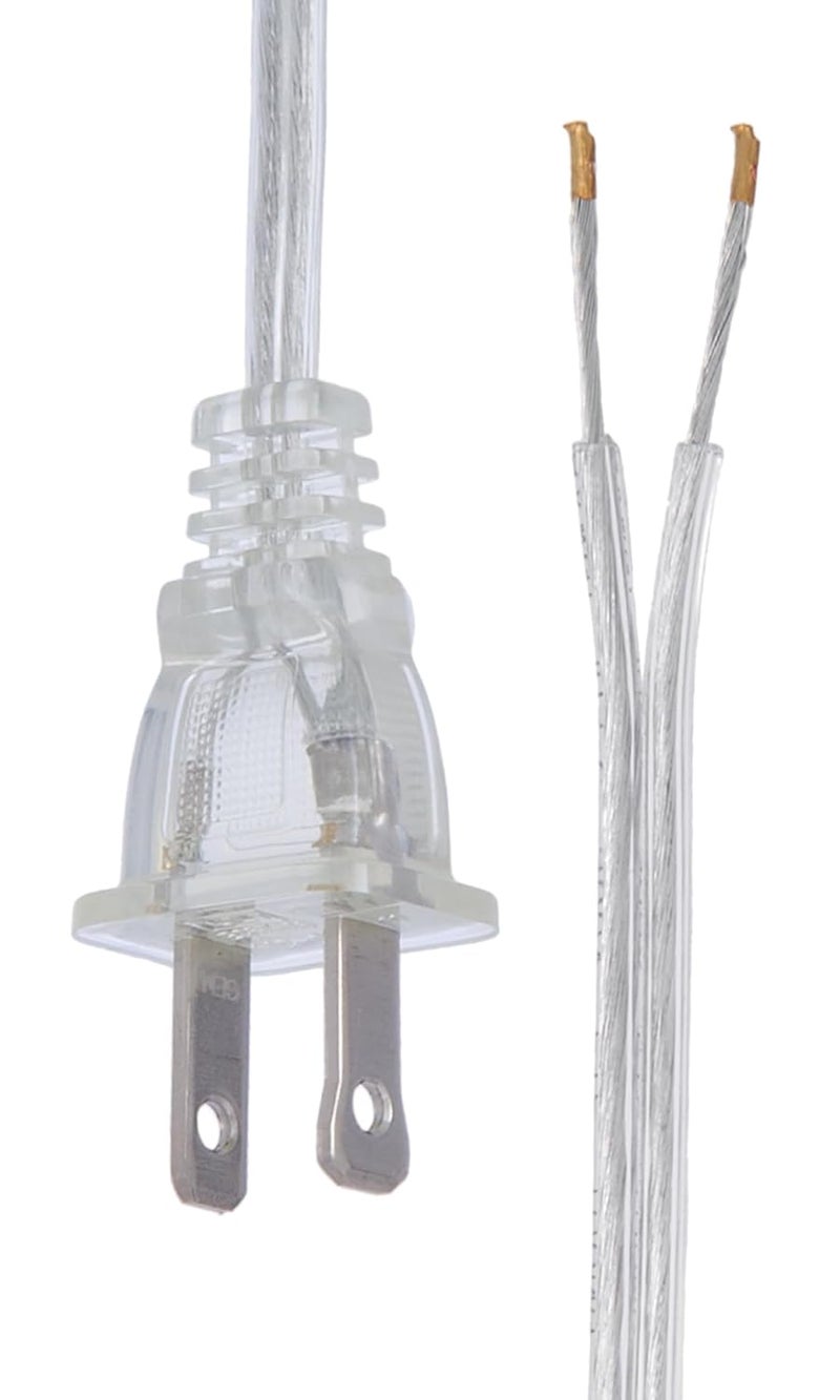 B&P Lamp سلك مصباح ® الفضي الشفاف، بطول 6 أقدام، سلك SPT-1، معتمد من UL - Image 2
