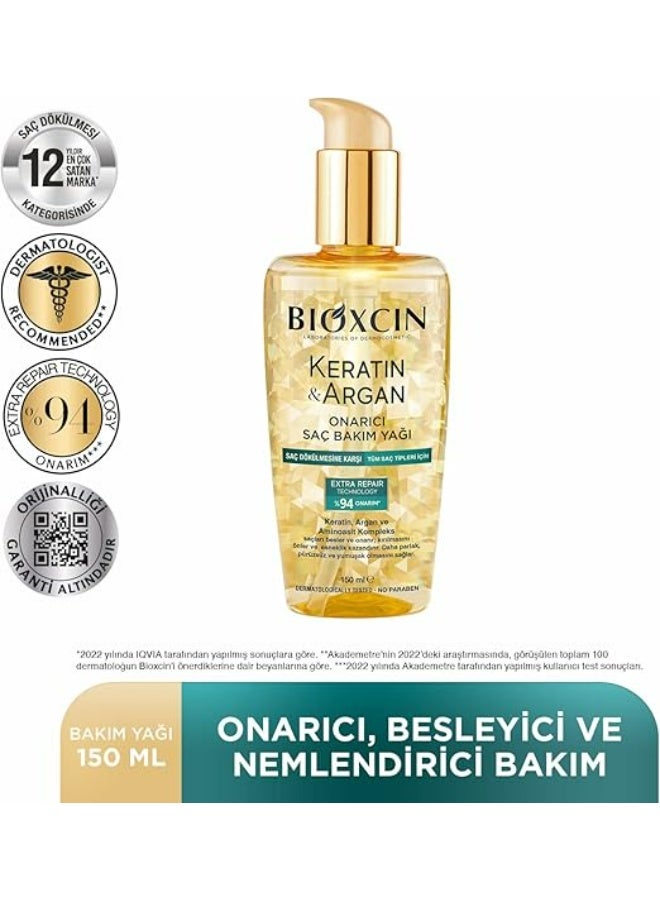 BIOXCIN KERATINE & ARGAN REPAIRING HAIR CARE OIL 150 ML - Image 4