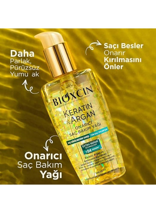 BIOXCIN KERATINE & ARGAN REPAIRING HAIR CARE OIL 150 ML - Image 1
