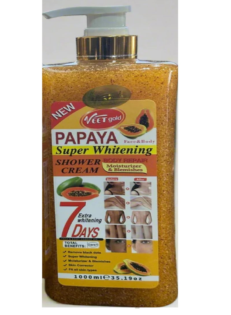 فيت جولد كريم الاستحمام بخلاصة البابايا لتبييض البشرة 1000 مل - Image 2