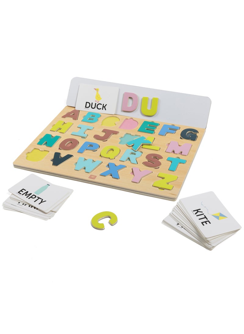 EUREKA KIDS Eurekakids Wooden Magnetic Alphabet Puzzle with Activity Cards| Educational Montessori Toy for Toddler and Kids | Learn the Alphabet and Spell Words | For 3Y+ - Image 2