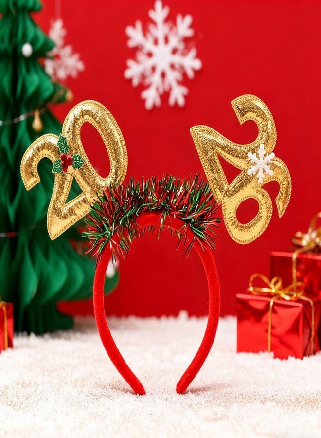 LENOAPHYS 2026 Headbands for Women New Years Headband NYE Headband Happy New Year Headbands New Years Eve Party Supplies 2026 Decorations Accessorie - Golden - Image 3