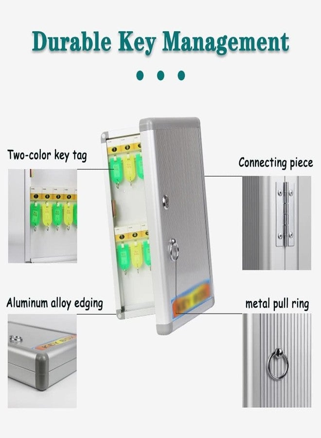 KRLZ 24 Position Key Cabinet with Key Lock Wall Mounted Black Security Storage Box Steel Key Organizer with Colorful Key Tag Labels Stickers and Hooks - Image 5