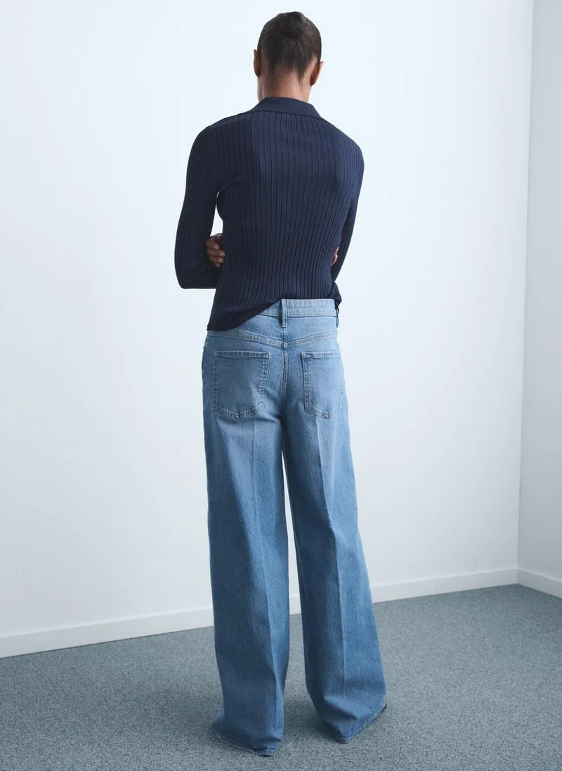 مانجو High-waisted wide leg jeans