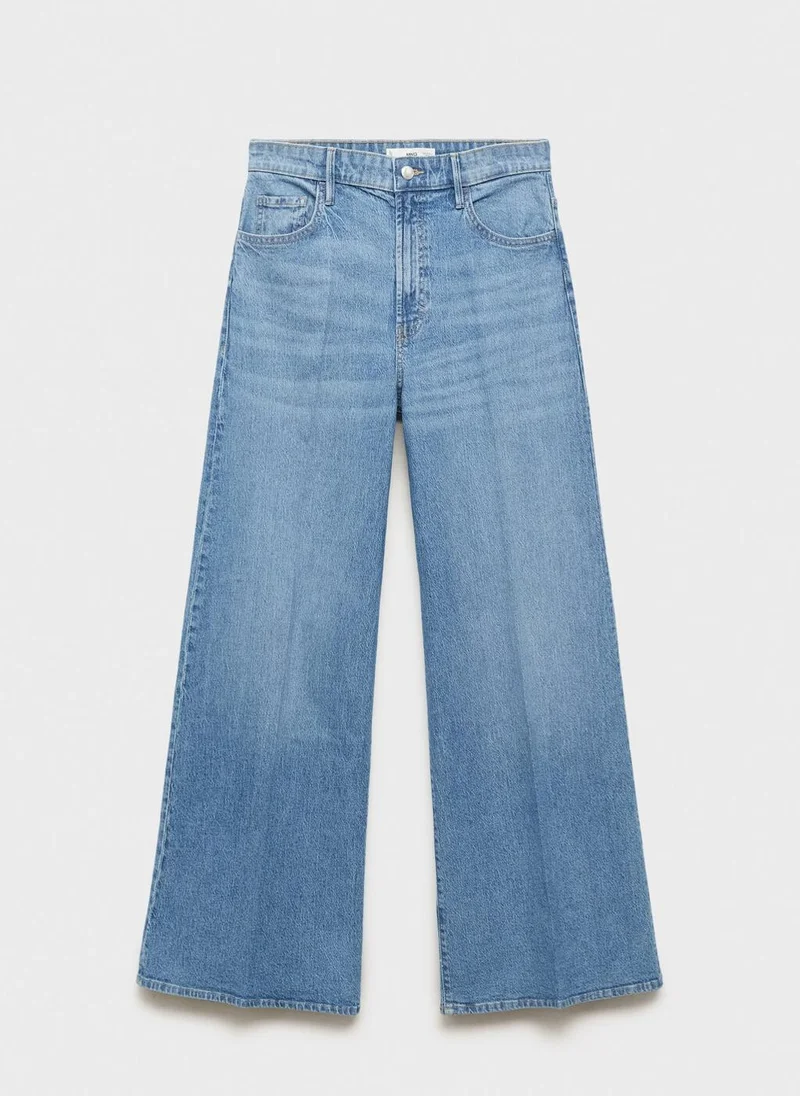MANGO High-waisted wide leg jeans