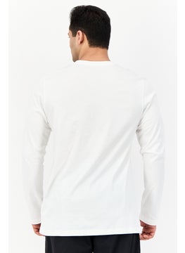 Adidas Men Sportswear Fit Long Sleeve Outdoor T-Shirt, Off White  - Image 3