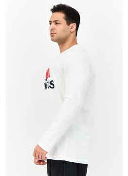 Adidas Men Sportswear Fit Long Sleeve Outdoor T-Shirt, Off White  - Image 2