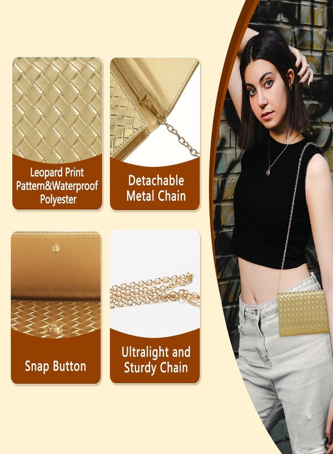 U+U Crossbody Bags for Women, Small Bag with Removable Chain, Card Slots & Phone Pocket - Lightweight Purse Wallet (8 Colors), Gold, 8 x 4.65 x 0.98 inches - Image 4