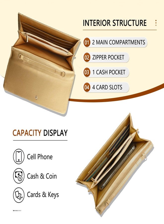 U+U Crossbody Bags for Women, Small Bag with Removable Chain, Card Slots & Phone Pocket - Lightweight Purse Wallet (8 Colors), Gold, 8 x 4.65 x 0.98 inches - Image 3