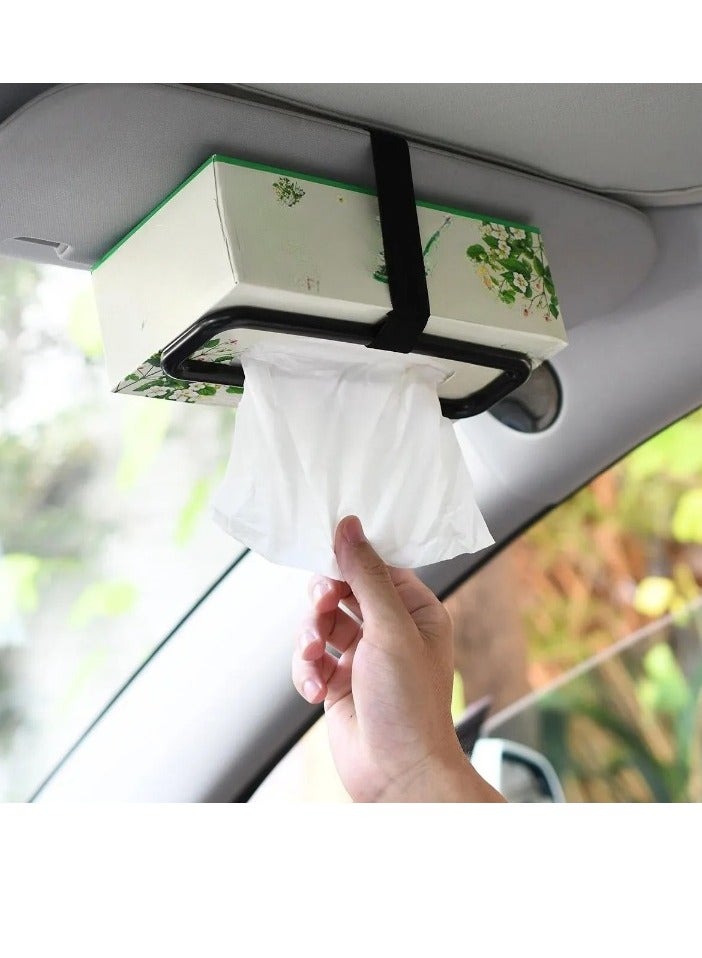 Generic Car Tissue Rack Clip, Universal Sun Visor Napkin Box, Simple And Convenient Seat Back Tissue Holder, Adjustable Car Tissue Box Holder Bracket, (1pc, Black) - Image 3